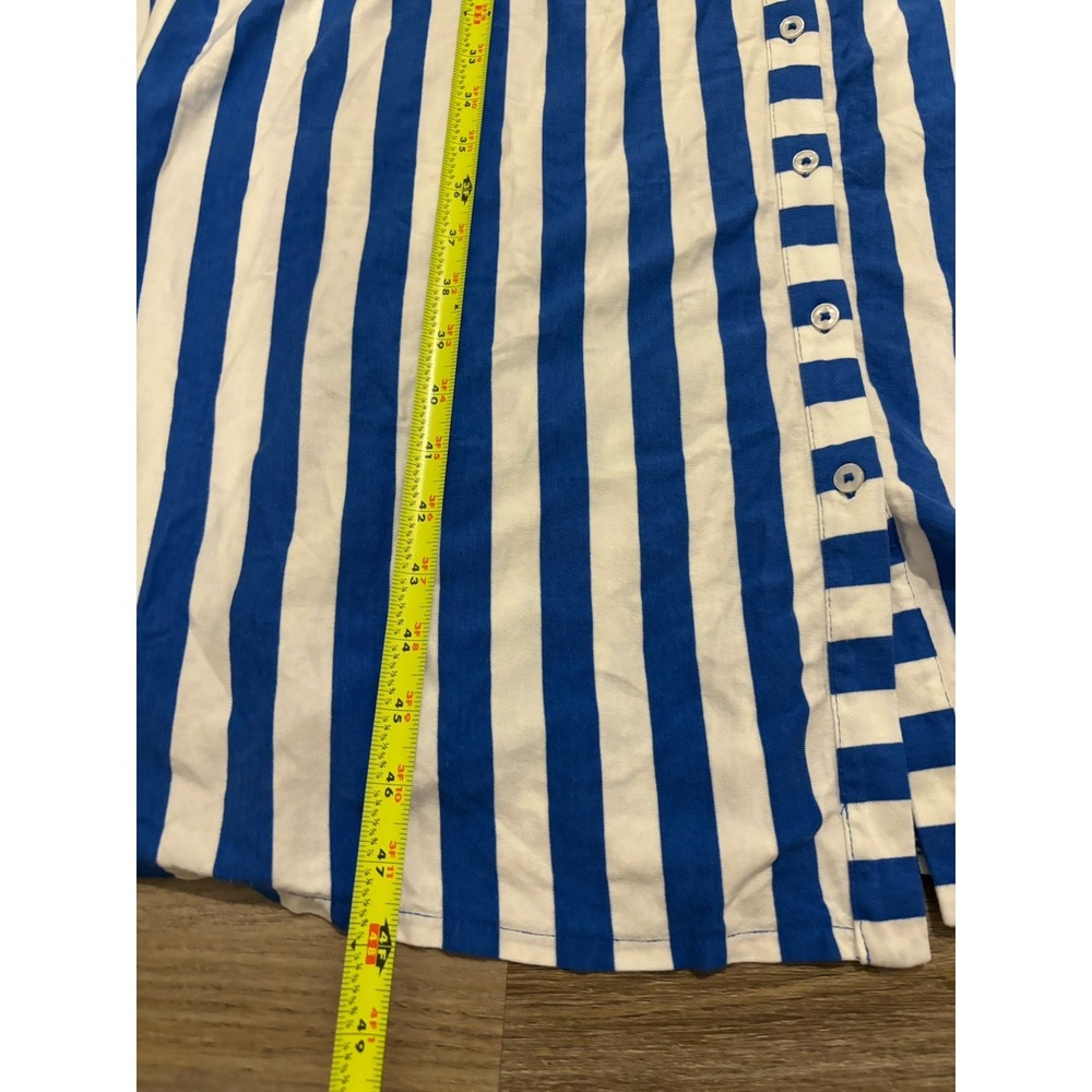 Boden Libby Jersey Midi Shirt Dress size 14R blue white striped button Front - Picture 4 of 5